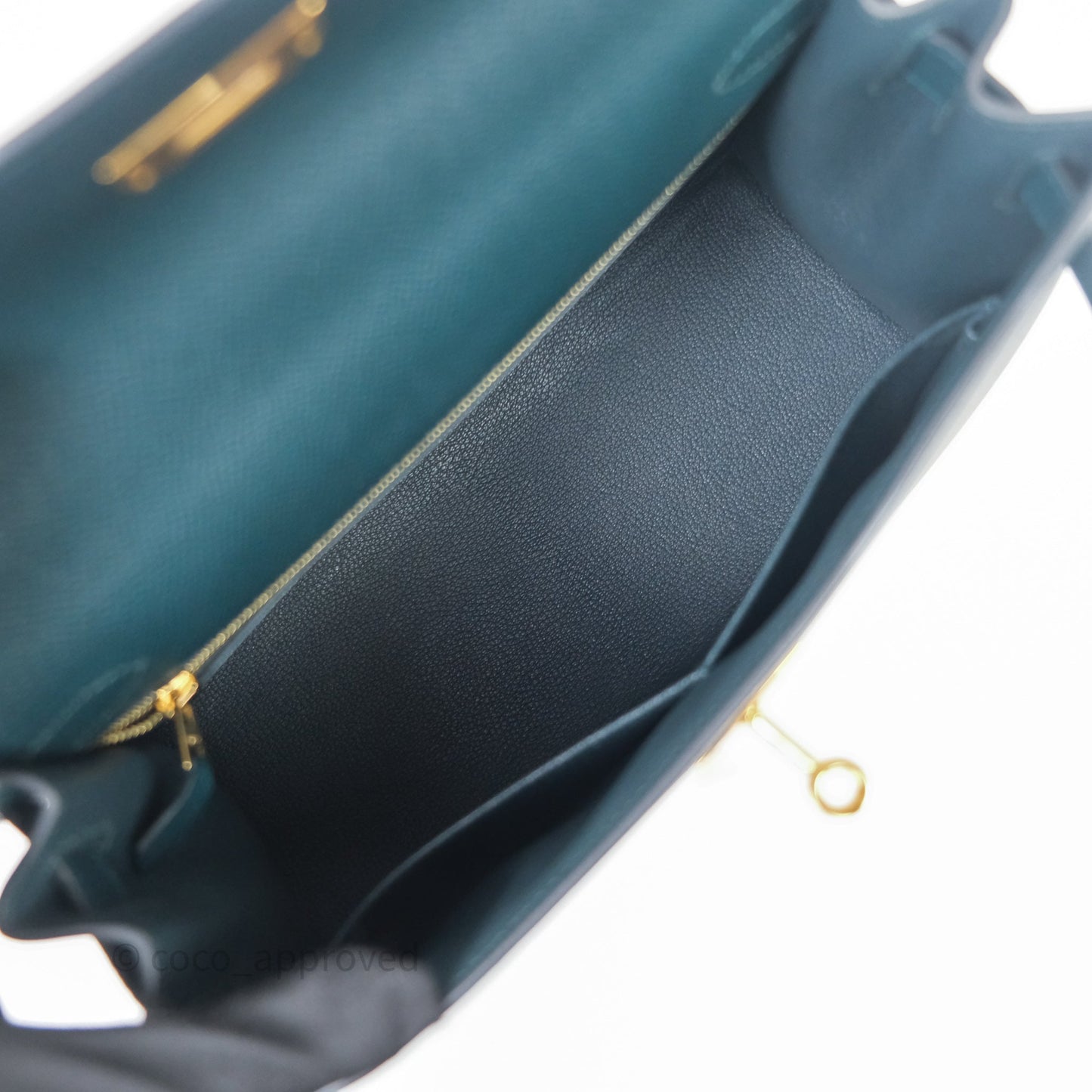 Hermès Kelly 28 6O Vert Cyprès Epsom Gold Hardware