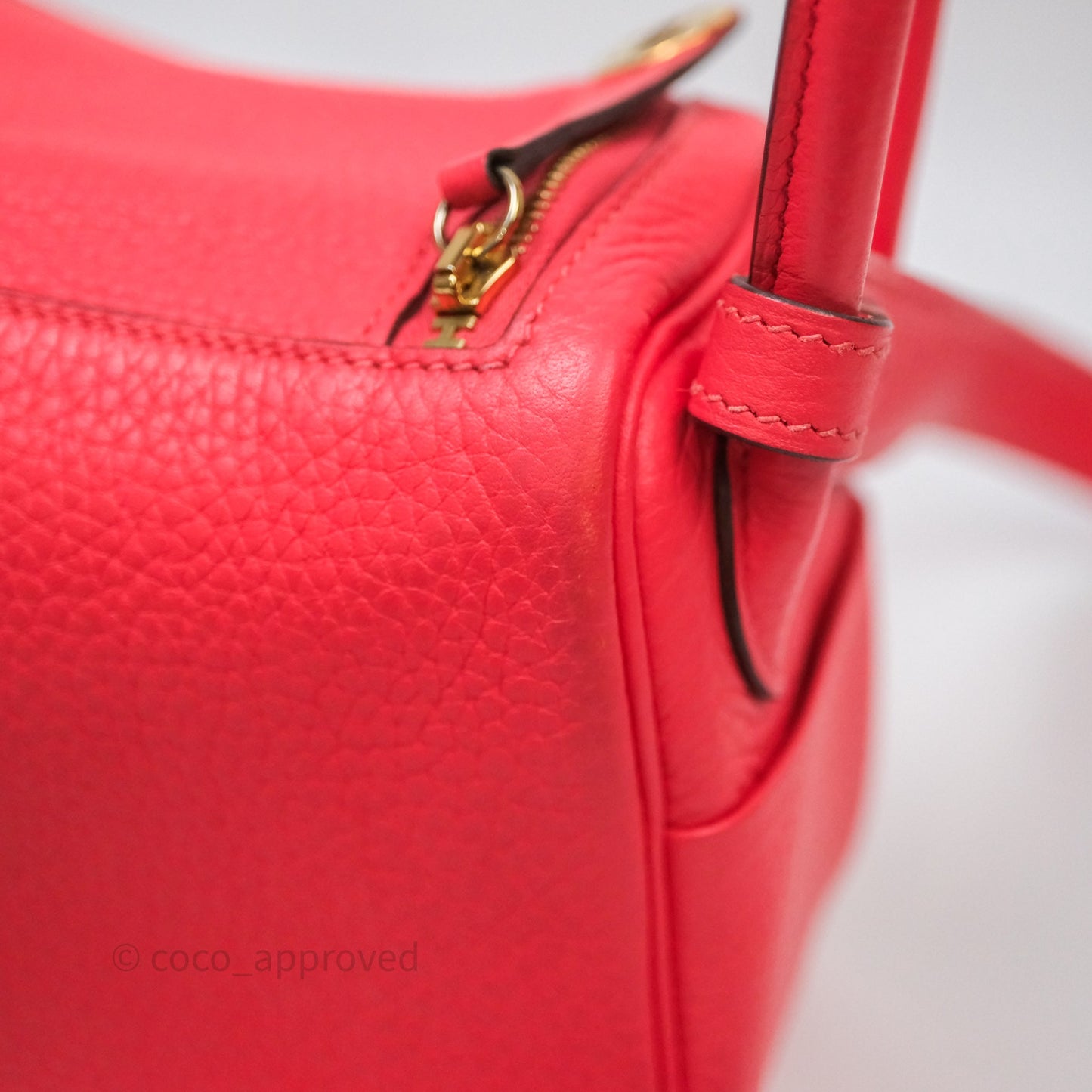 Hermès Mini Lindy 0E Rose Texas Clemence Gold Hardware