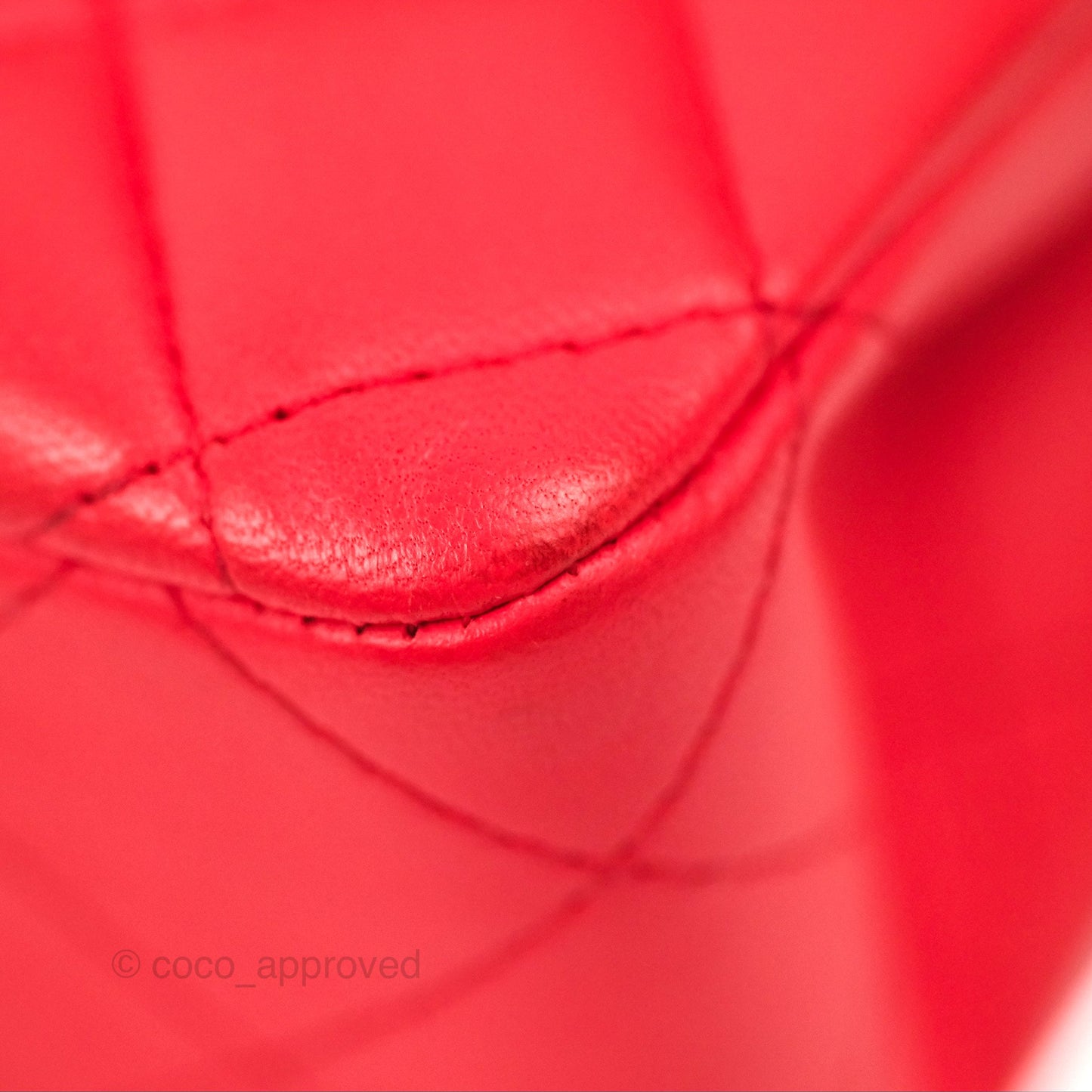 Chanel Classic M/L Medium Flap Quilted Red Lambskin Gold Hardware