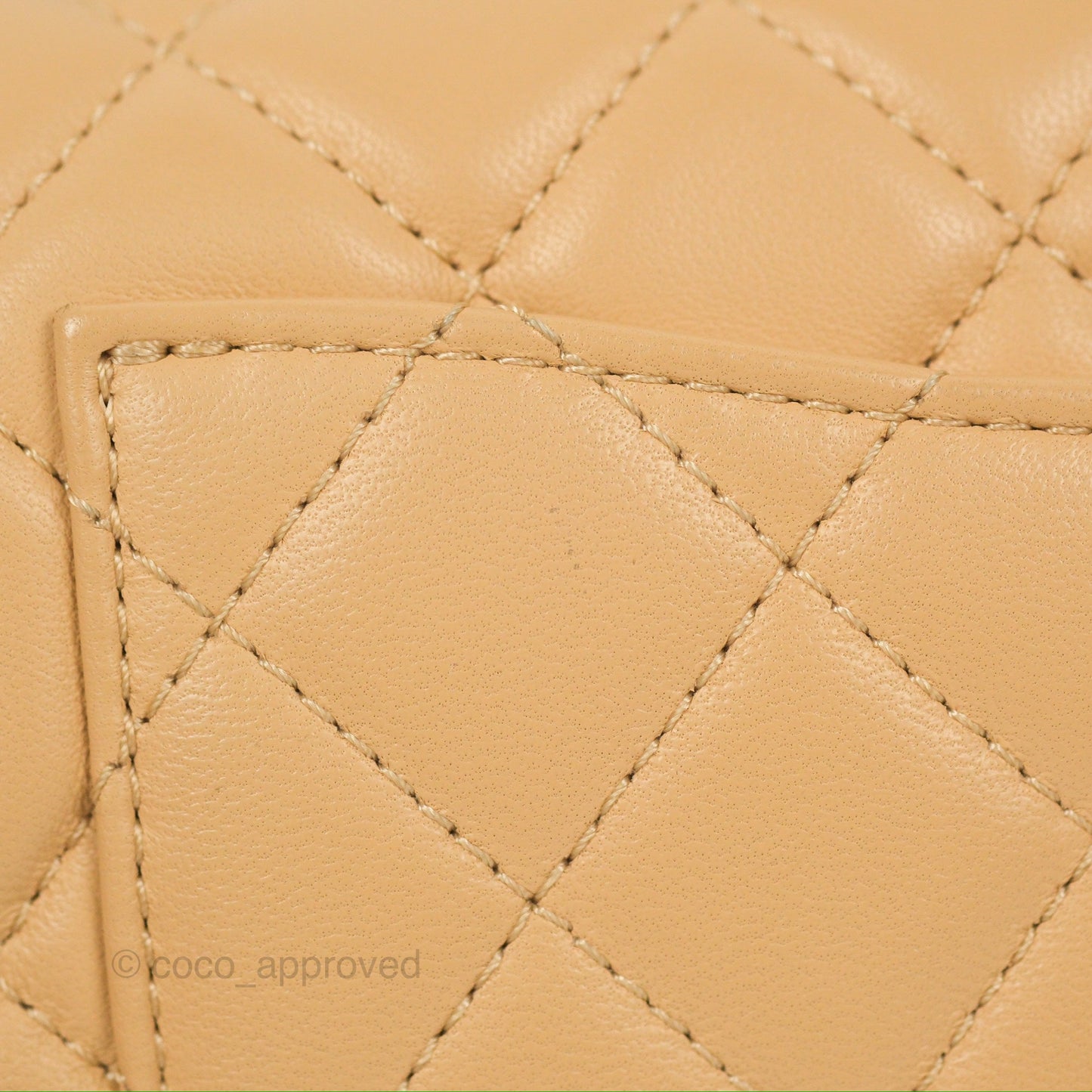 Chanel Mini Rectangular Pearl Crush Beige Lambskin Aged Gold Hardware