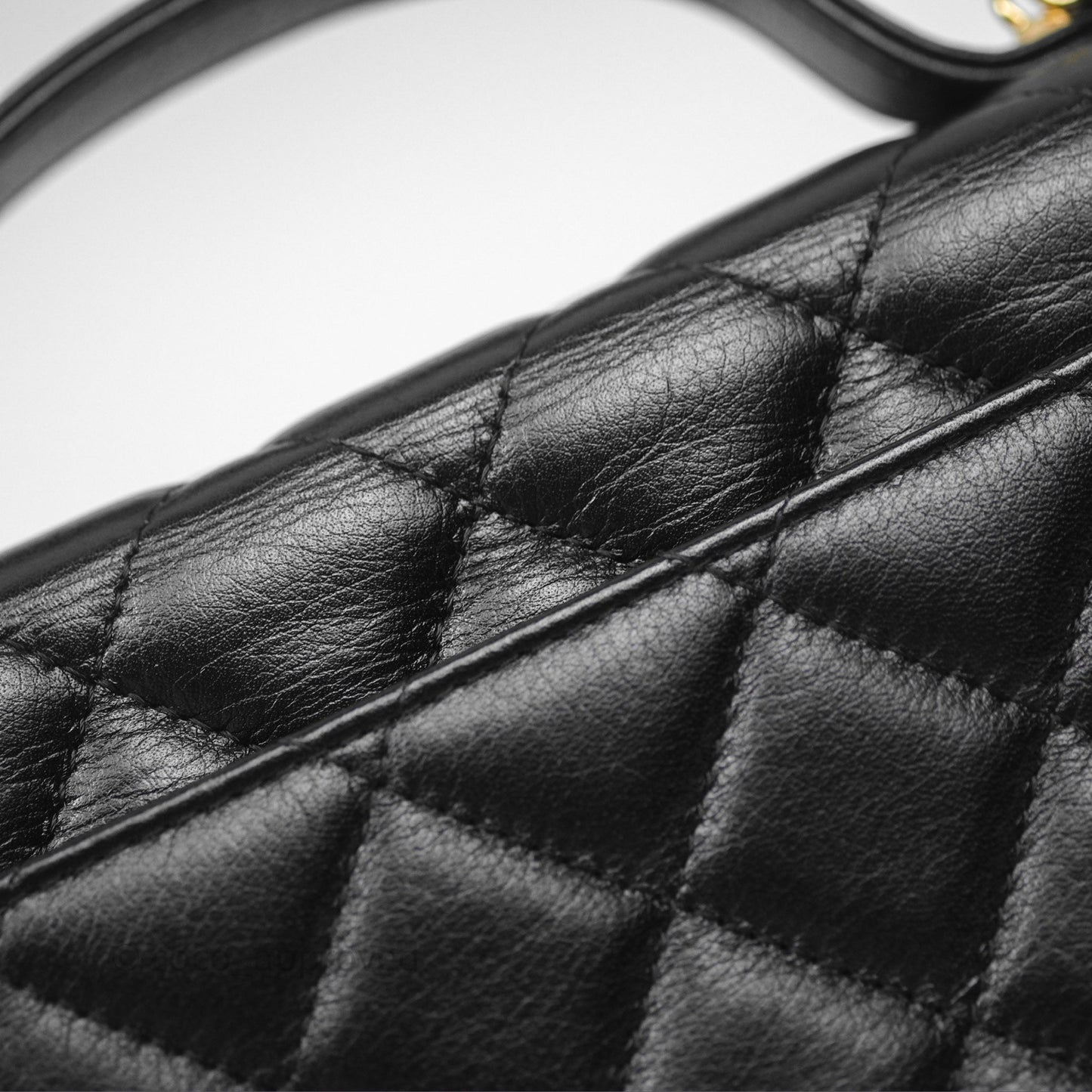 Chanel Quilted Phone Holder with Chain Black Shiny Calfskin Gold Hardware 23A
