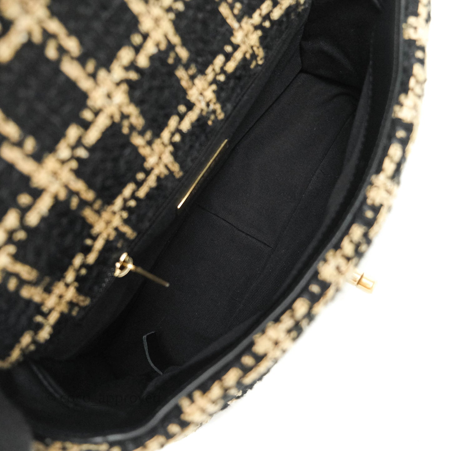 Chanel 19 Small Tweed Black Beige Mixed Hardware