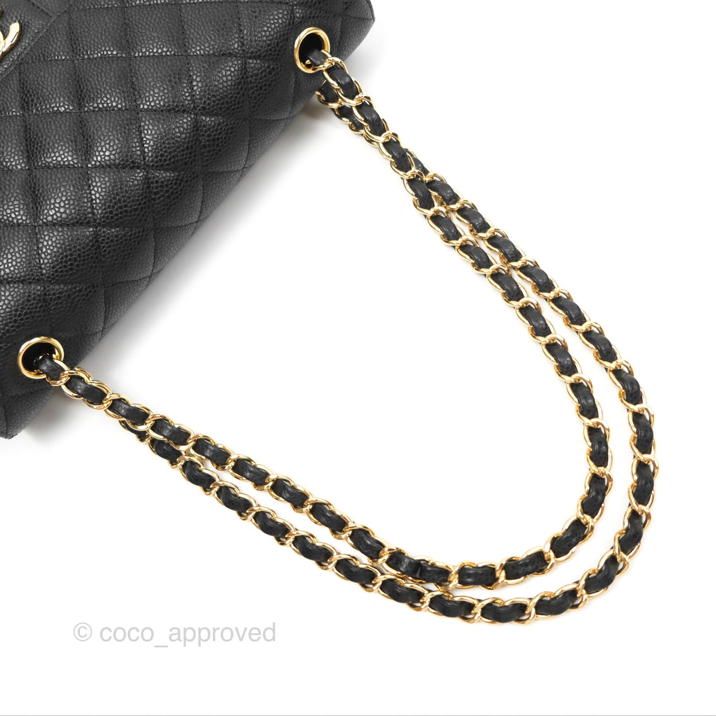 Chanel Classic M/L Medium Flap Quilted Black Caviar Gold Hardware