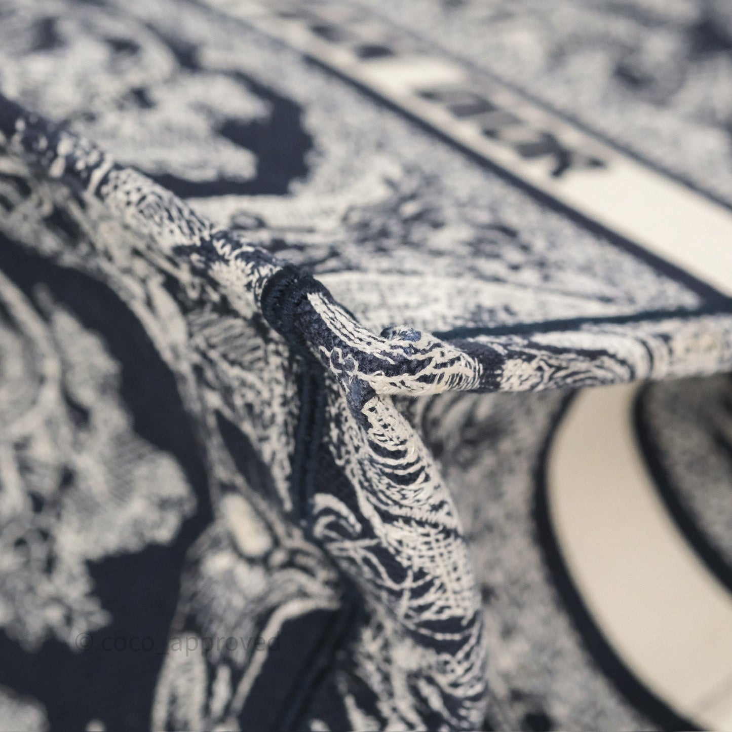 Dior New Small Book Tote Embroidered Toile De Jouy Navy