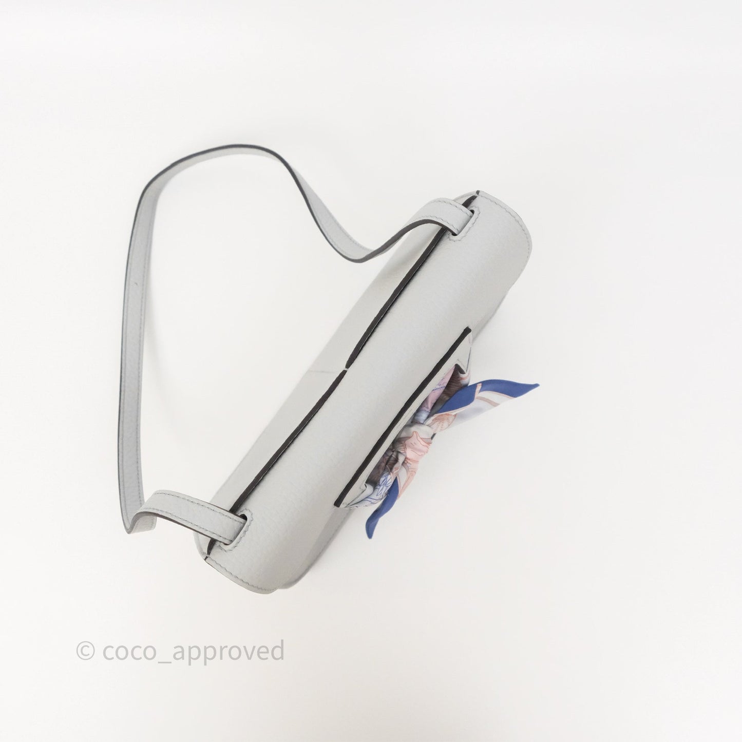 Hermès Halzan 25 Bleu Pale 08 Clemence Palladium Hardware