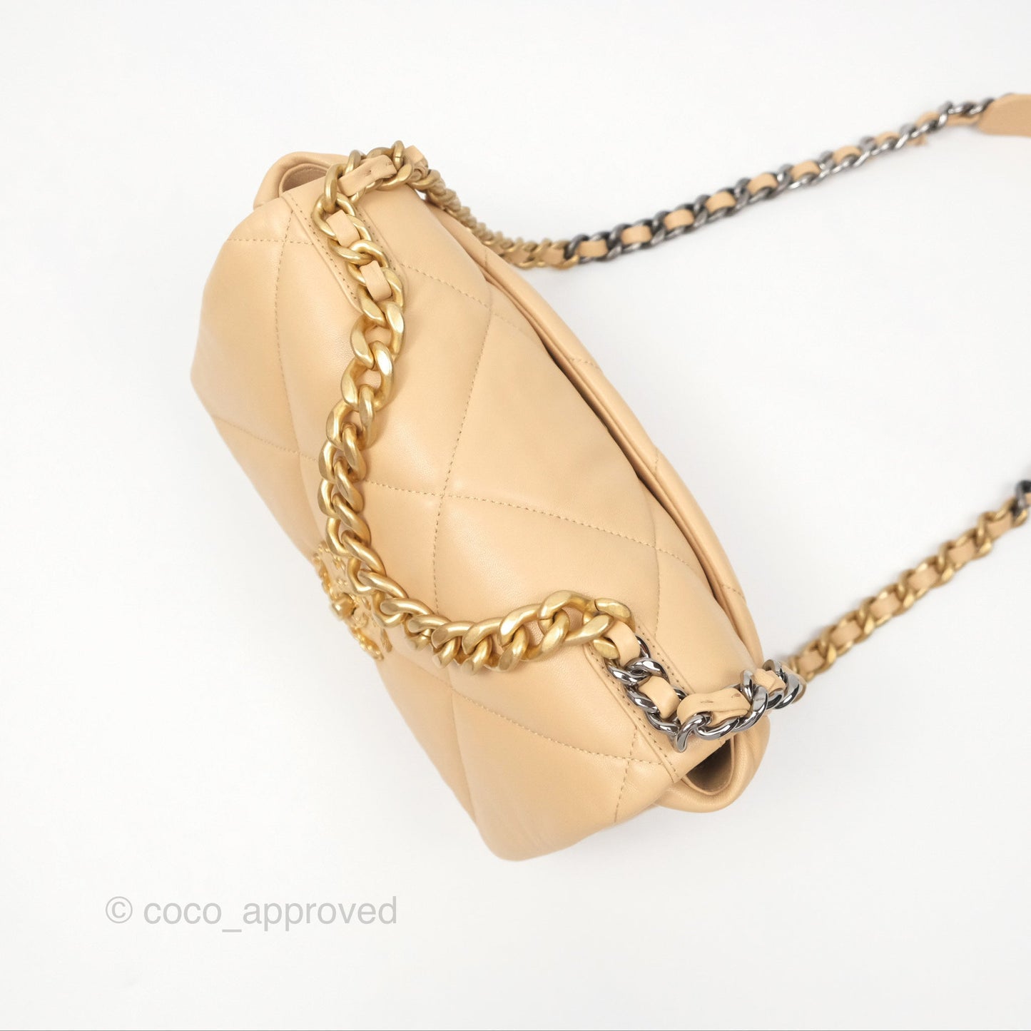 Chanel 19 Small Beige Mixed Hardware
