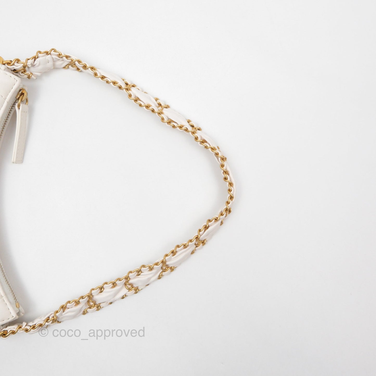 Chanel Hobo Bag White Aged Calfskin Aged Gold Hardware