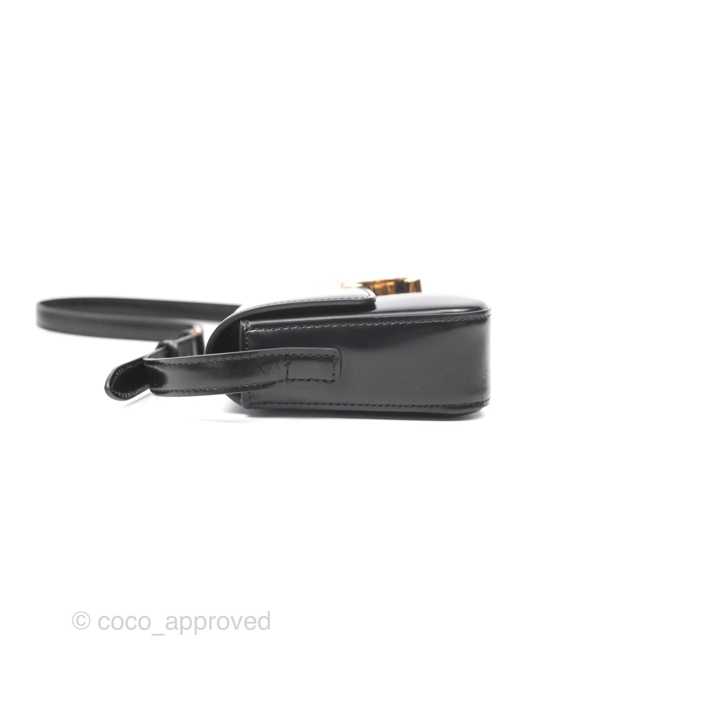 Celine Triomphe Shoulder Bag Black Calfskin