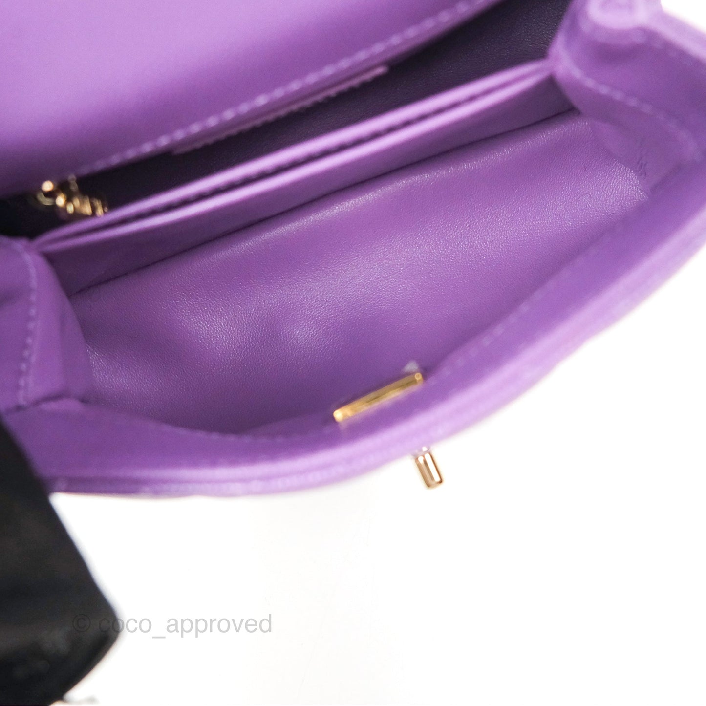 Chanel Mini Coco Handle Purple Caviar Gold Hardware
