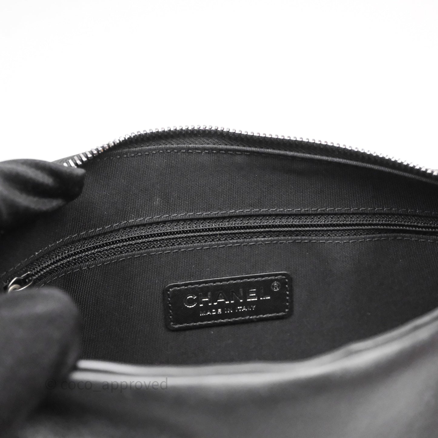 Chanel Logo Bowling Bag Black Calfskin Mixed Hardware