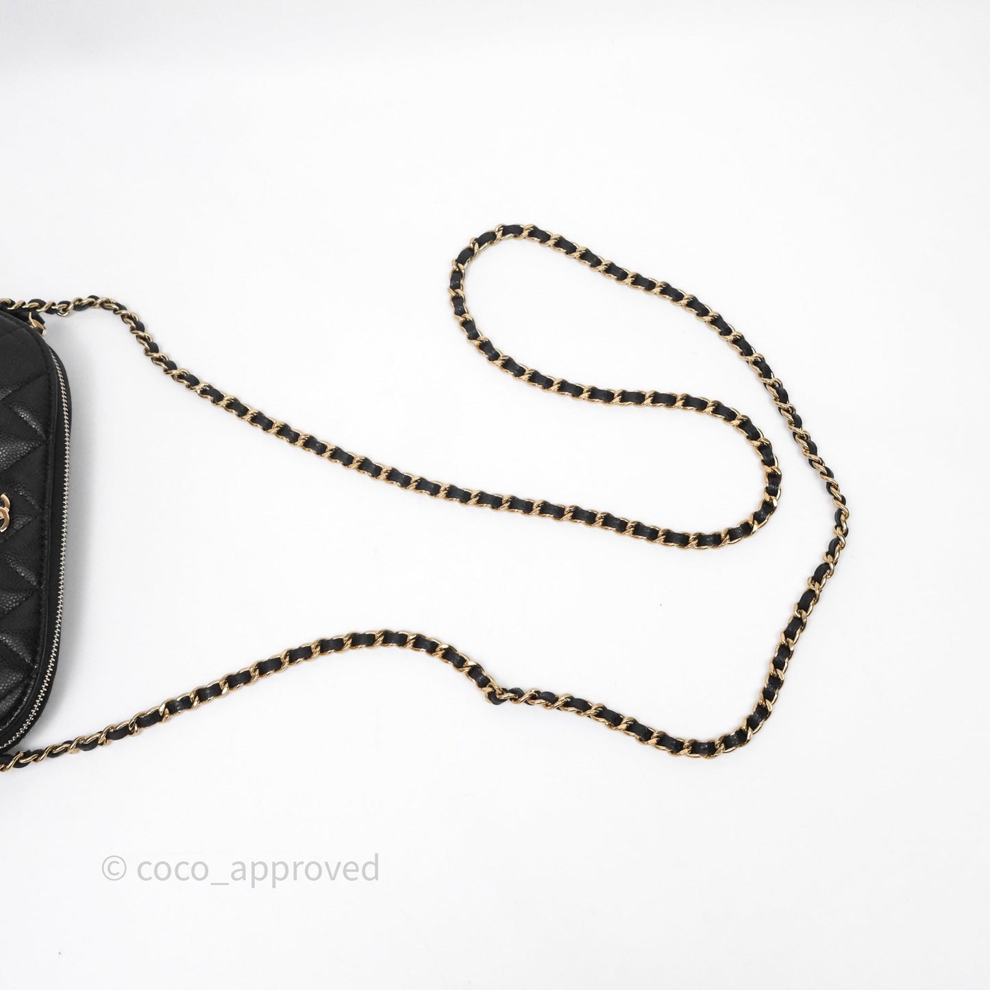 Chanel Clutch on Chain Black Caviar Gold Hardware