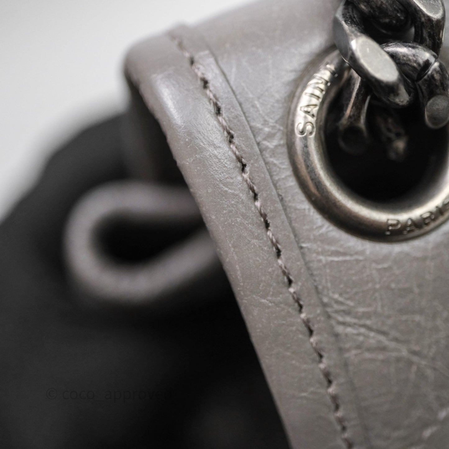 Saint Laurent Medium Niki Chain Bag Crinkled Calfskin Grey