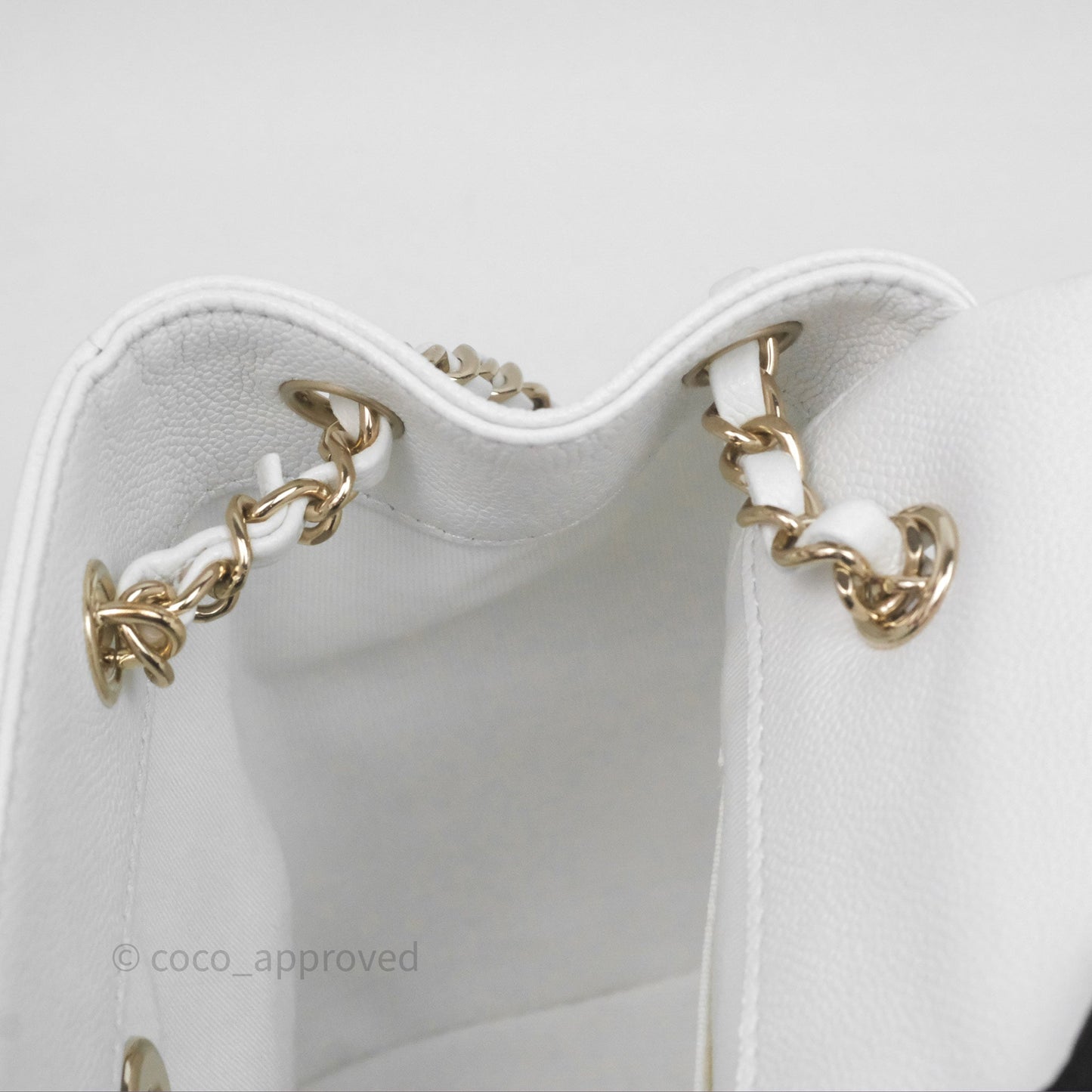 Chanel Small Duma Backpack White Caviar Gold Hardware