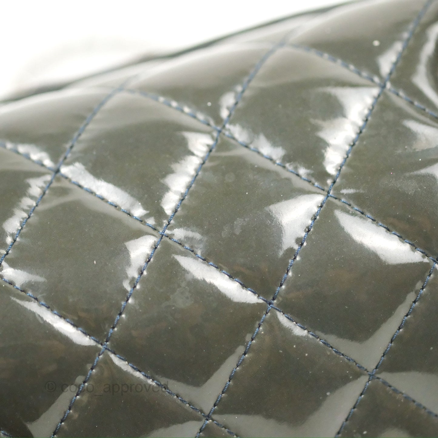 Chanel Quilted Mini Rectangular Green Patent Silver Hardware