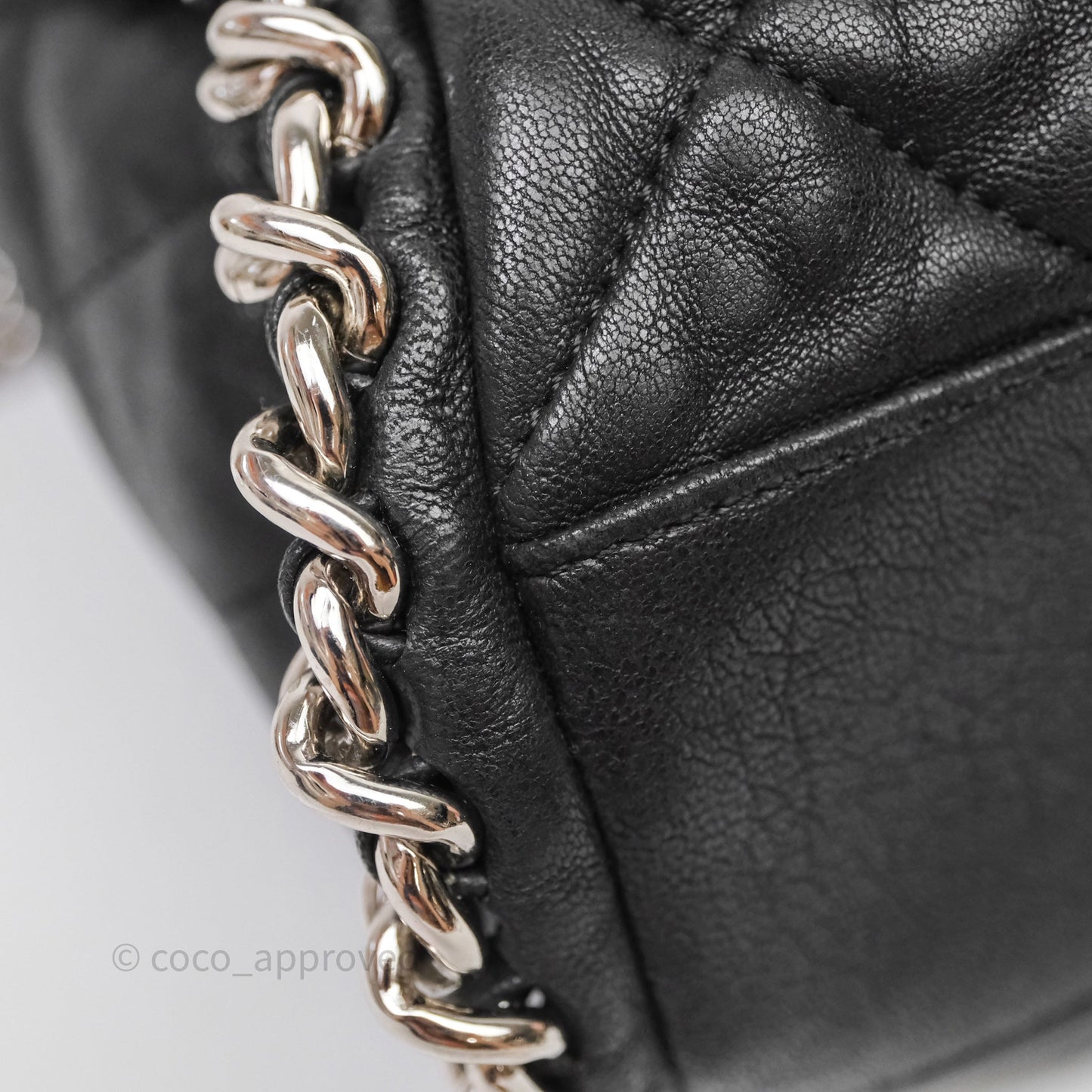 Chanel Chain Around Calfskin Hobo Black Silver Hardware