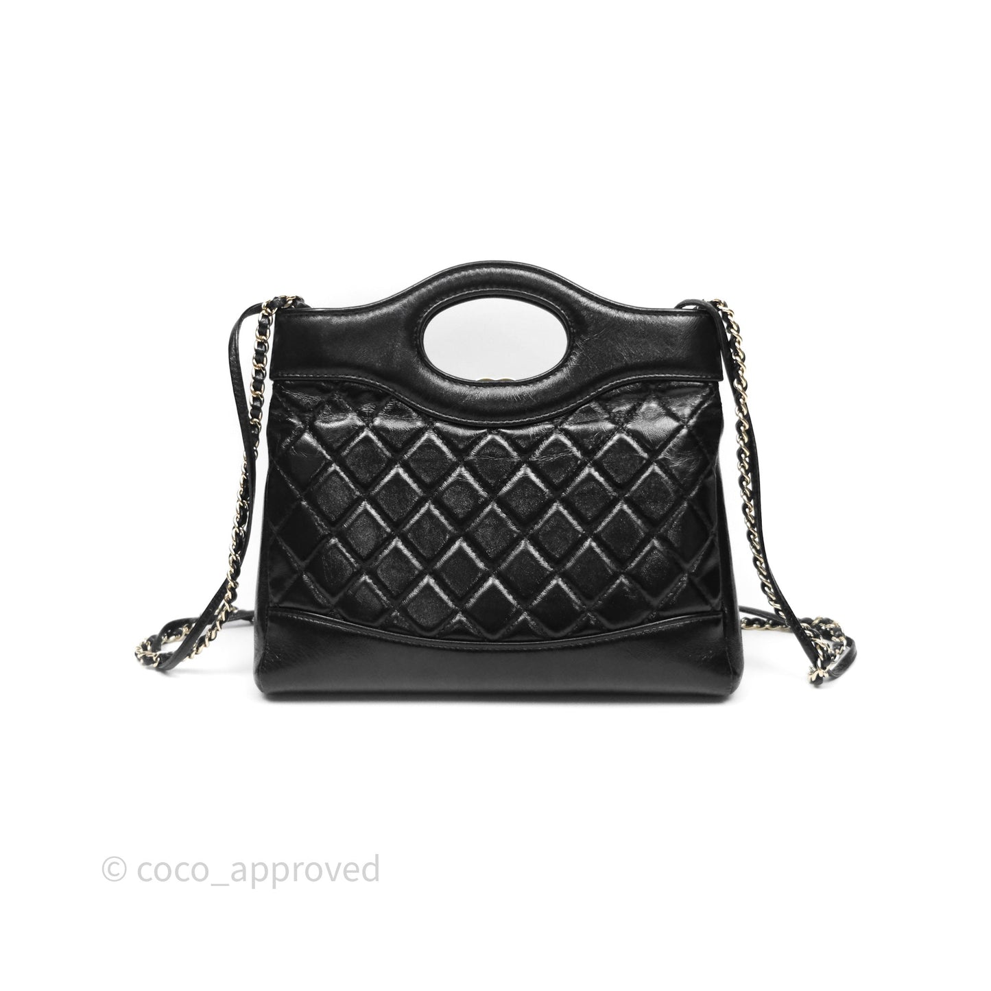Chanel 31 Mini Black Shiny Lambskin Gold Hardware