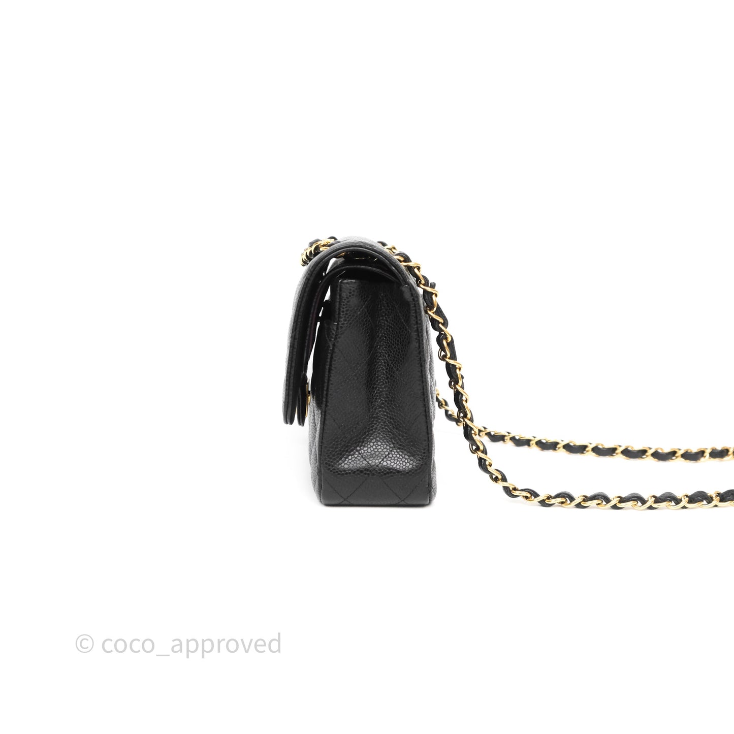 Chanel Classic M/L Medium Flap Quilted Black Caviar Gold Hardware