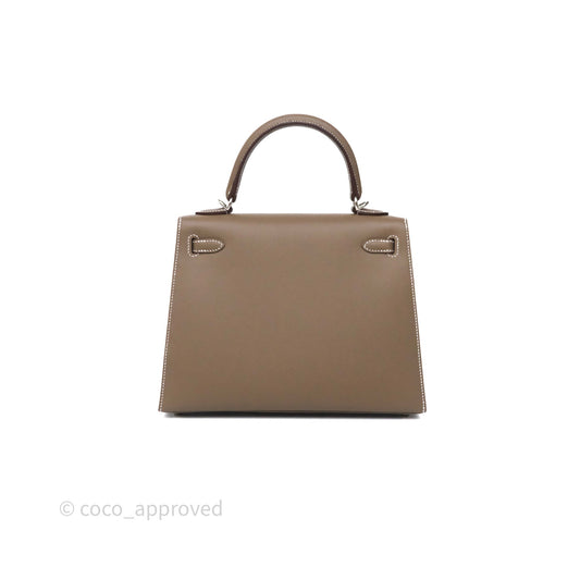 Hermes Kelly 25 Etoupe 18 Palladium Hardware