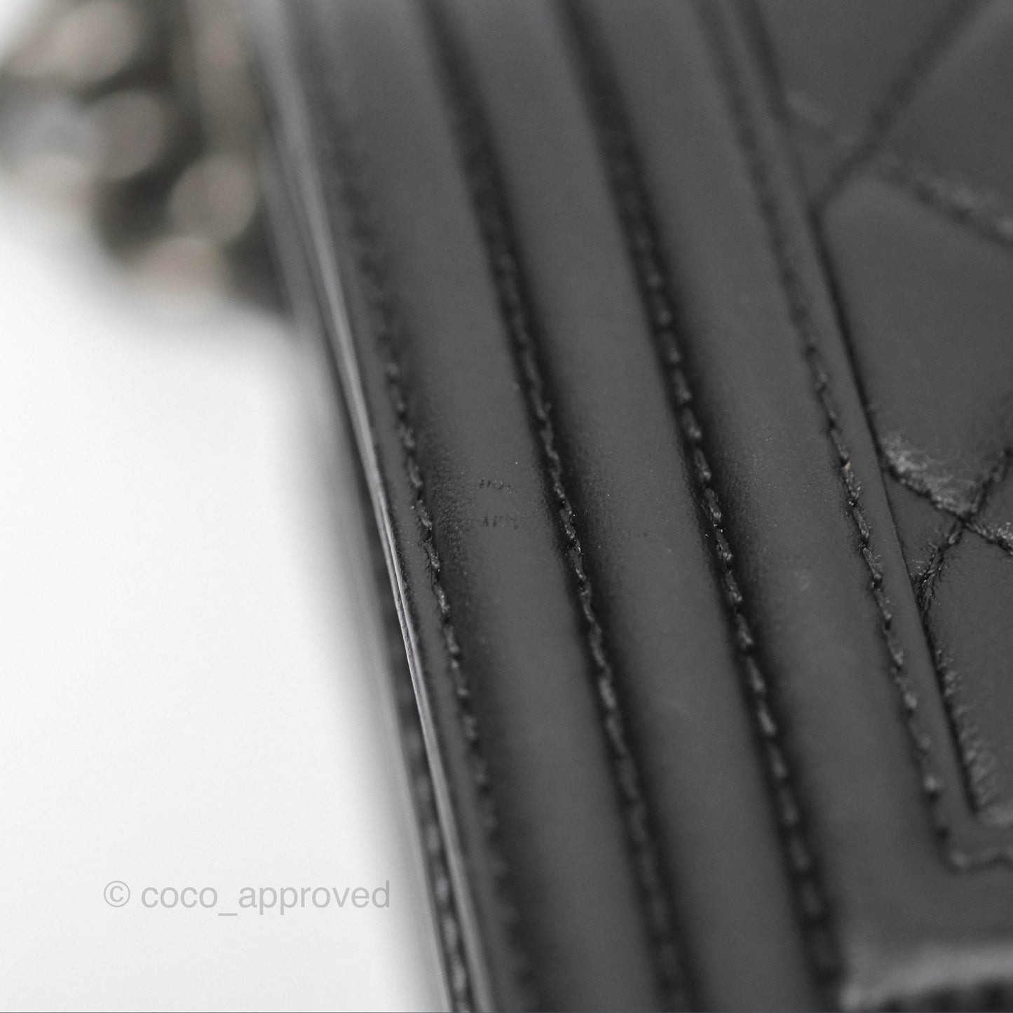 Chanel Small Boy Black Calfskin Ruthenium Hardware