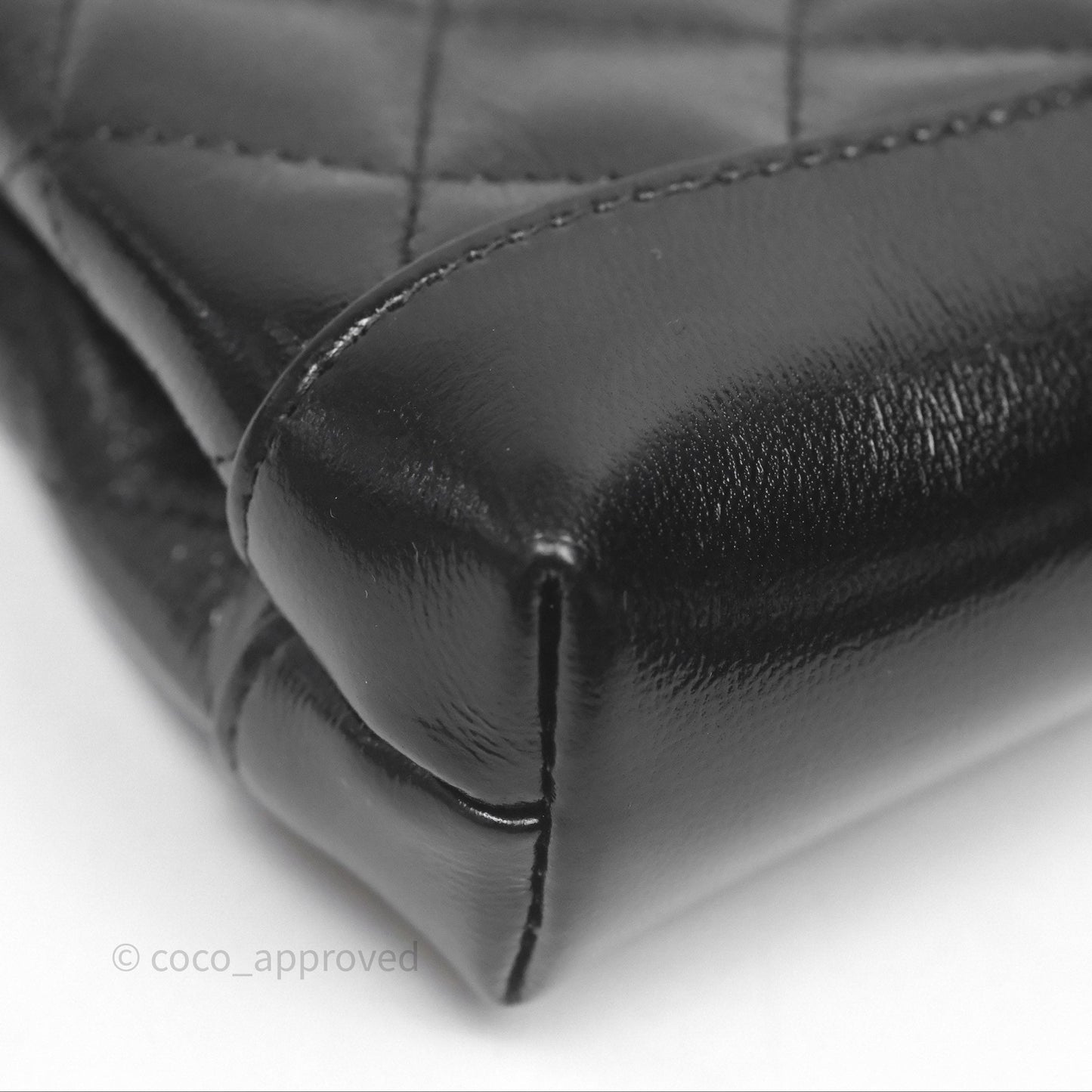 Chanel Micro 31 Clutch With Chain Black Shiny Calfskin Gold Hardware