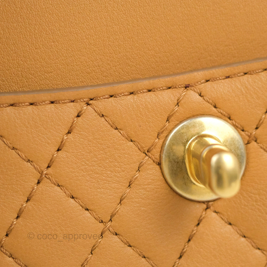 Chanel Flap Waist Bag with Leather & Tweed Coin Purses Dark Beige Calfskin