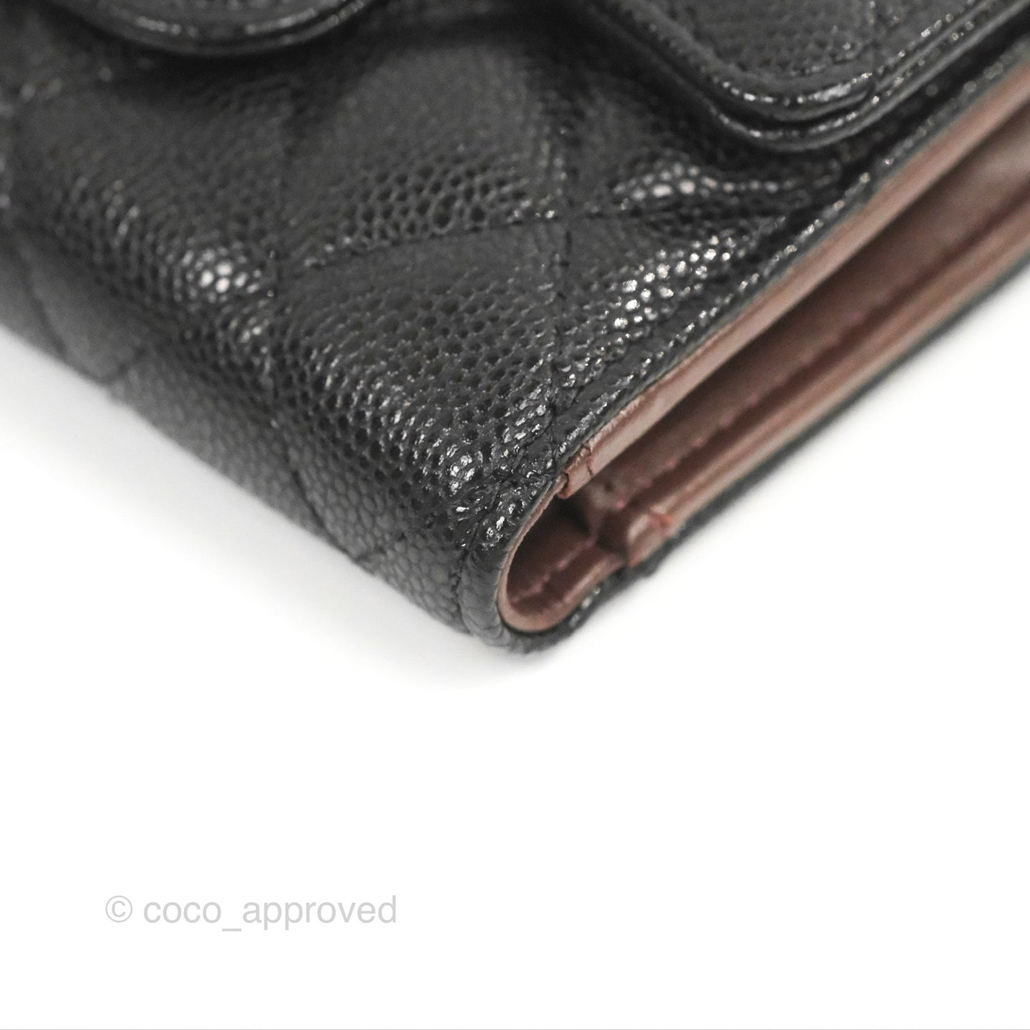 Chanel Classic Short Flap Wallet Black Caviar Gold Hardware