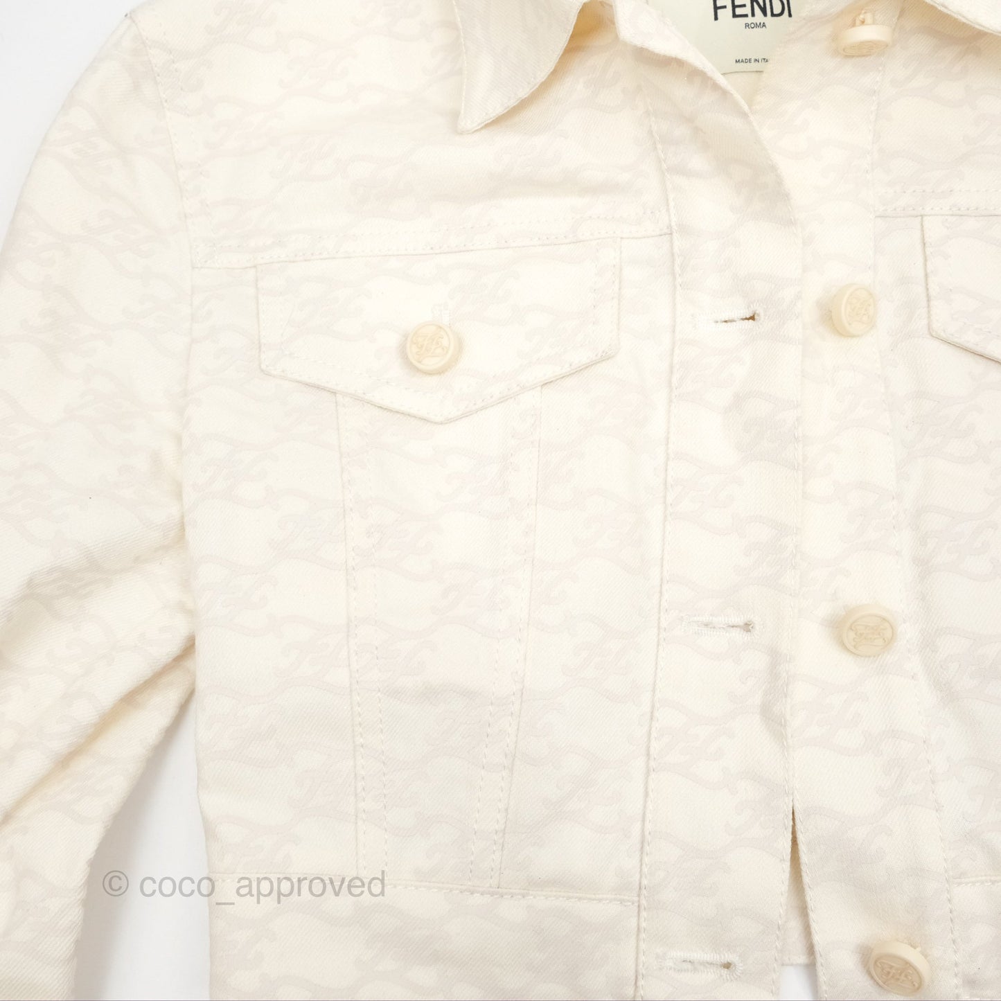 Fendi White Denim Jacket Size 36