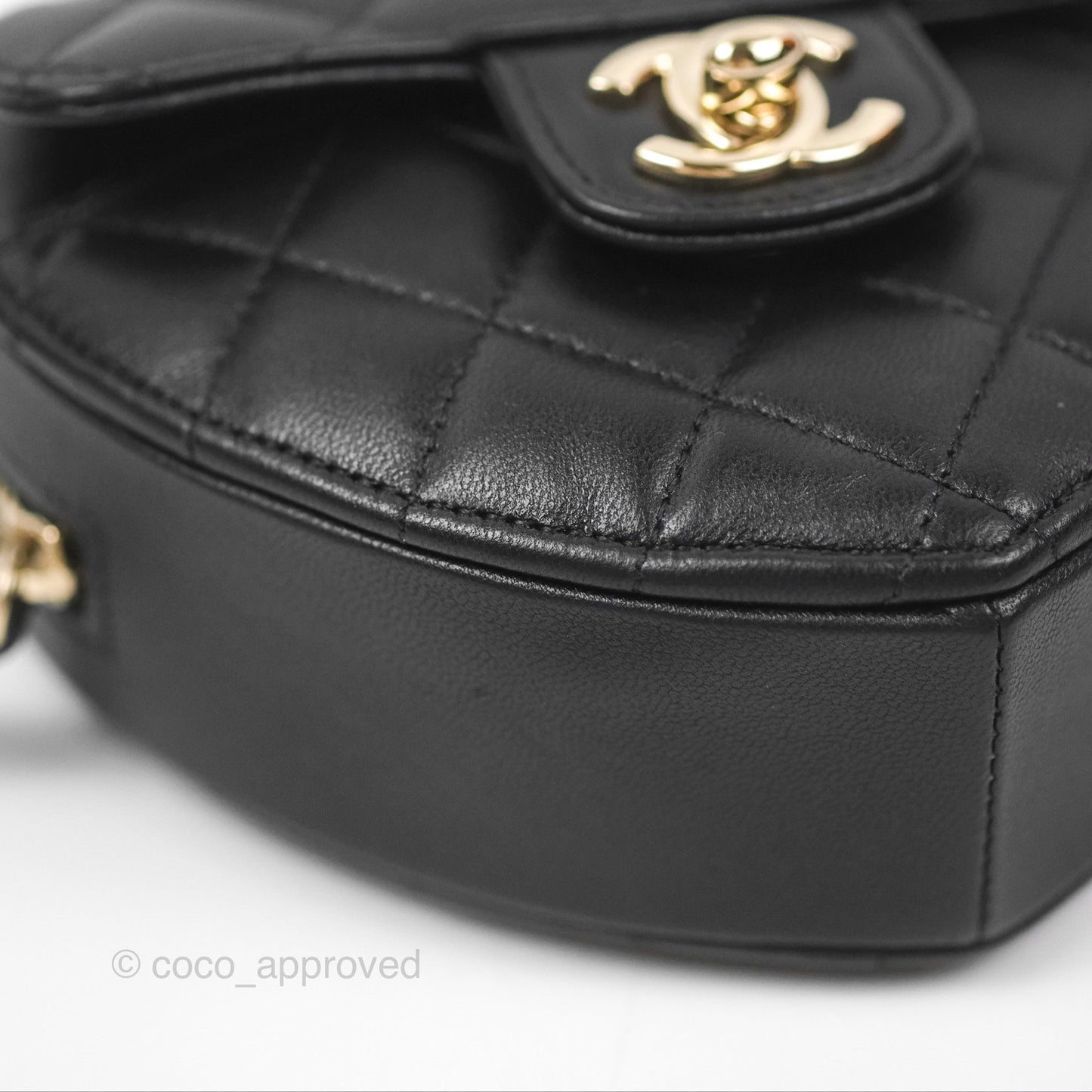 Chanel Small Heart Bag Black Lambskin Gold Hardware 22S