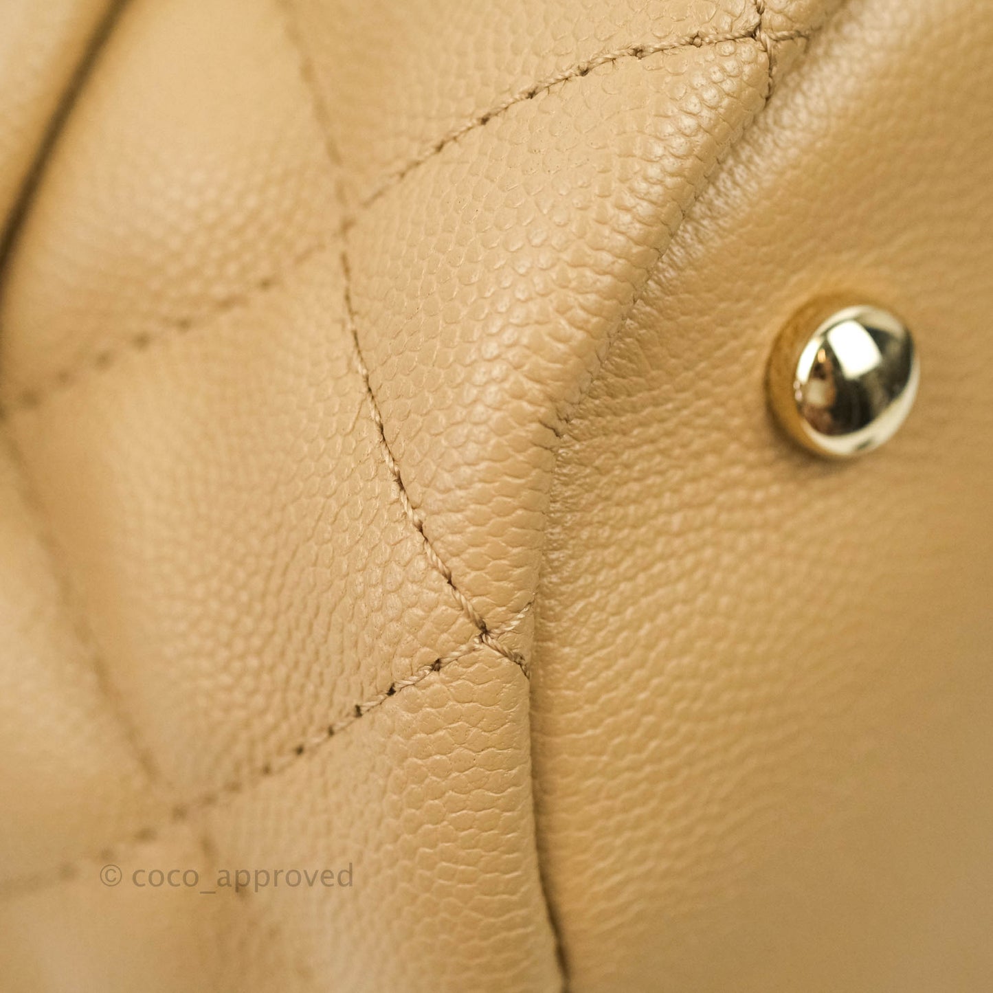 Chanel Caviar Quilted Rolled Up Bucket Drawstring Bag Beige Gold Hardware 19B