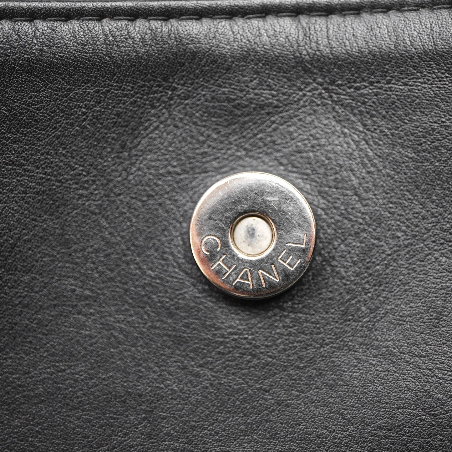 Chanel In The Business Tote Bag Black Calfskin Silver Hardware