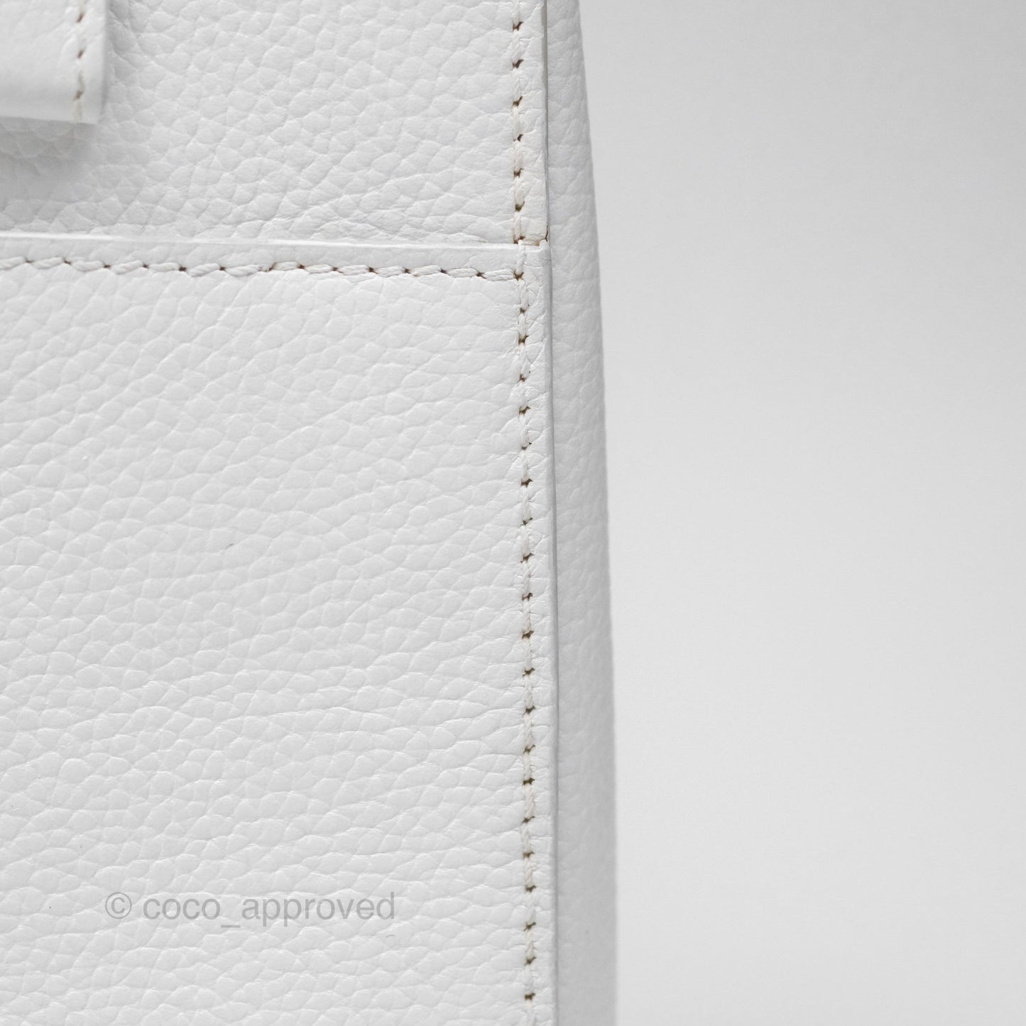 Chanel Mini Neo Executive Shopper Tote White Grained Calfskin Silver Hardware