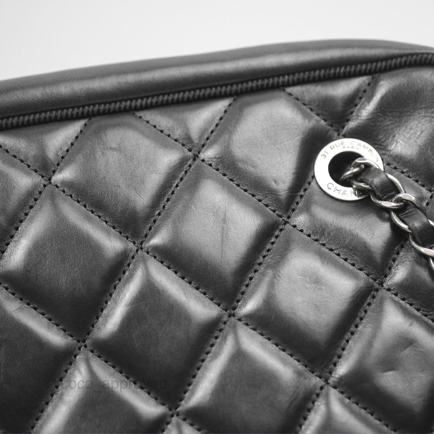 Chanel Large Ballerine Camera Case Black Calfskin Ruthenium Hardware