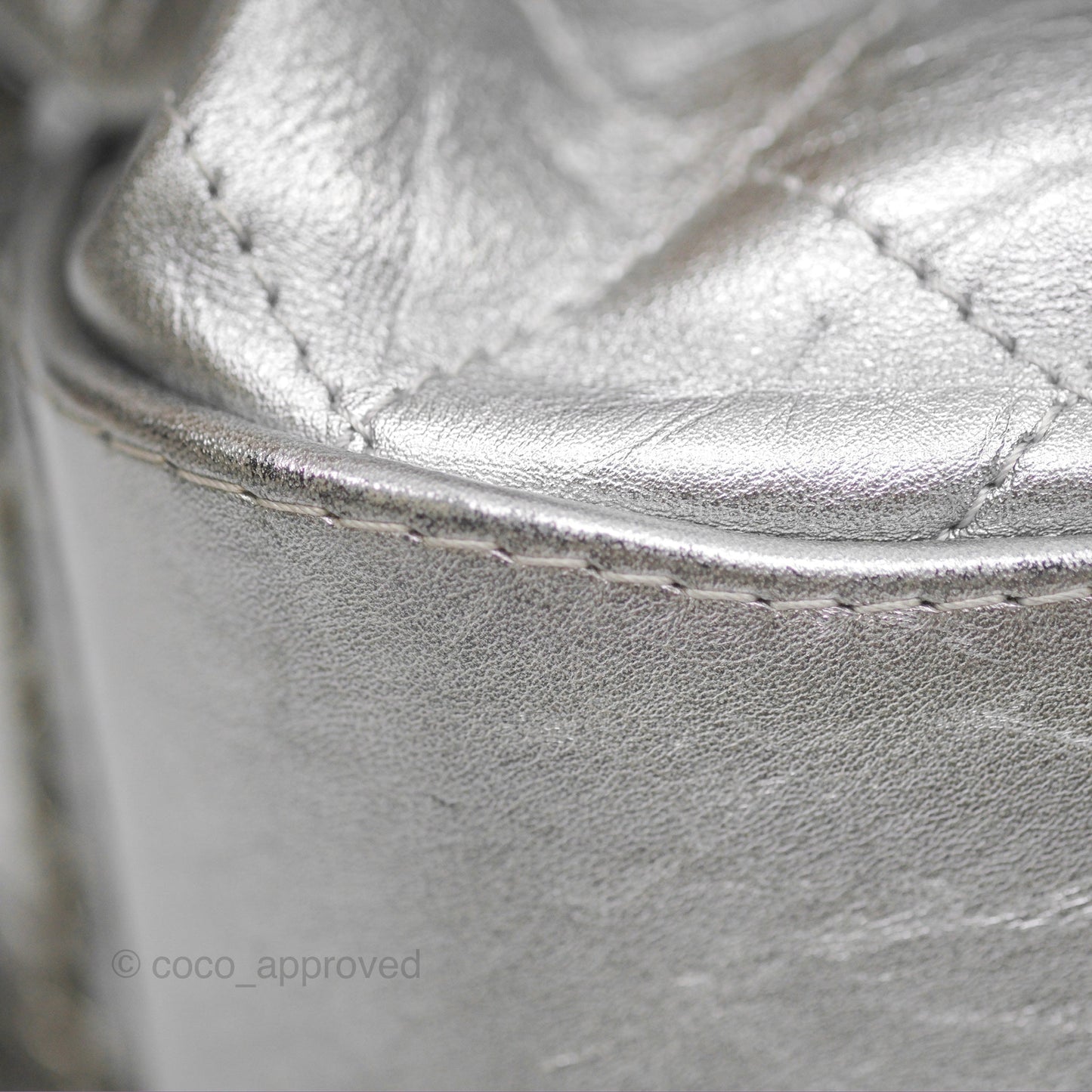 Chanel Large Gabrielle Hobo Metallic Silver Aged Calfskin Mixed Hardware