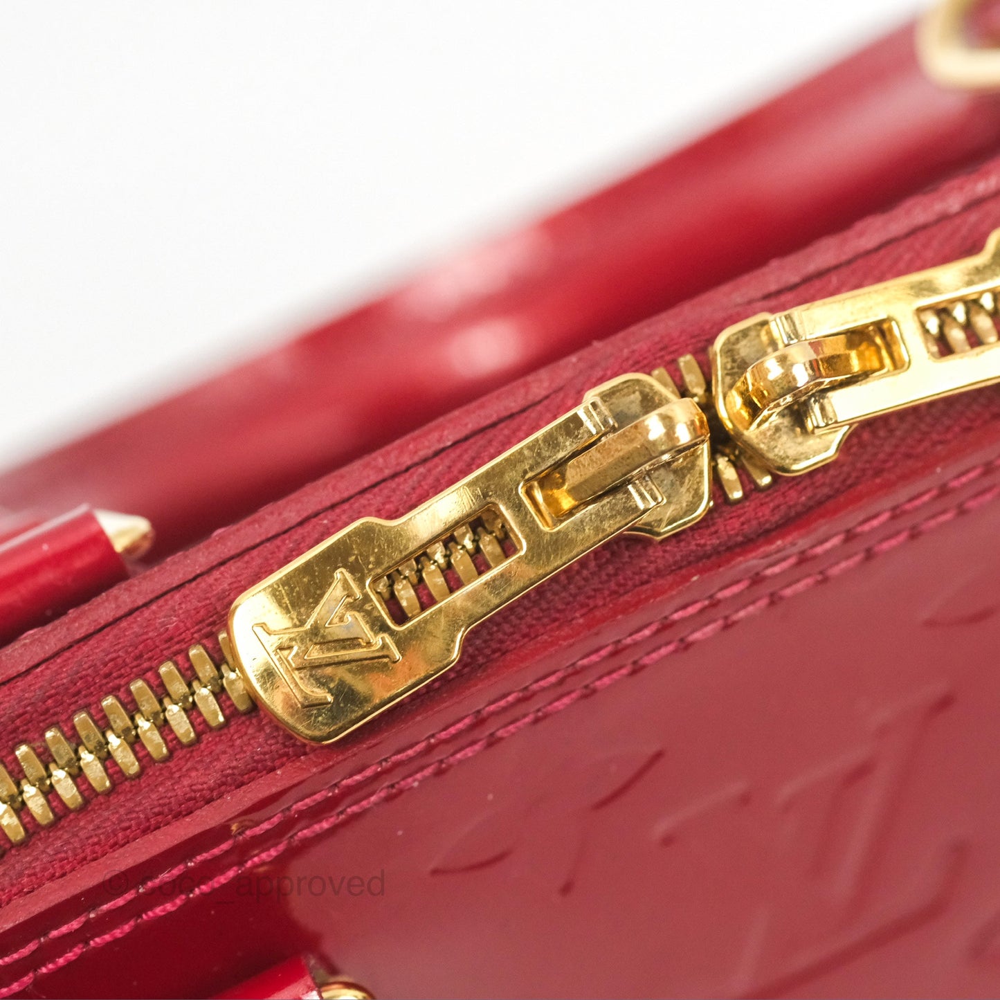 Louis Vuitton Alma BB Red Patent Gold Hardware