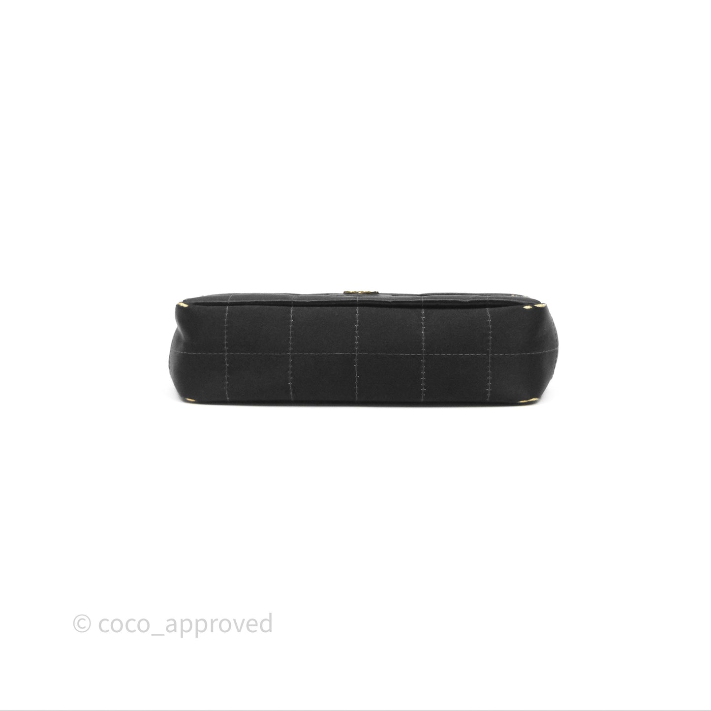 Chanel Vintage Mini Chocolate Bar Flap Black Satin Gold Hardware