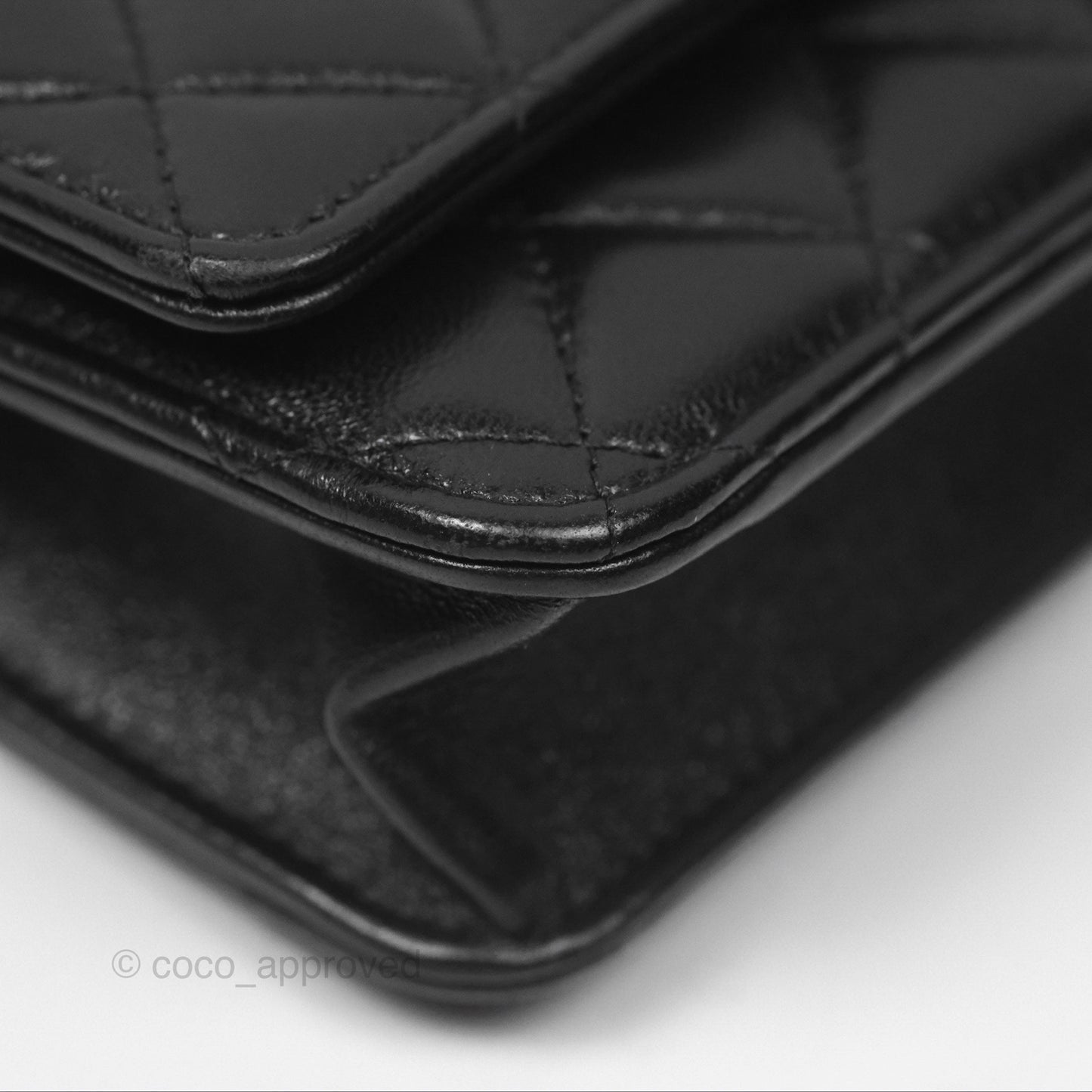 Chanel Quilted Dynasty Wallet on Chain WOC Black Shiny Lambskin Gold Hardware