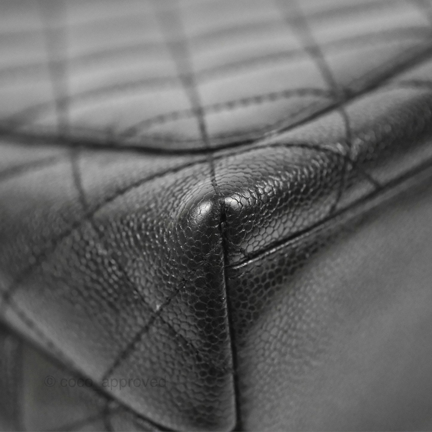 Chanel Vintage Kelly Quilted Flap Black Caviar 24K Gold Hardware