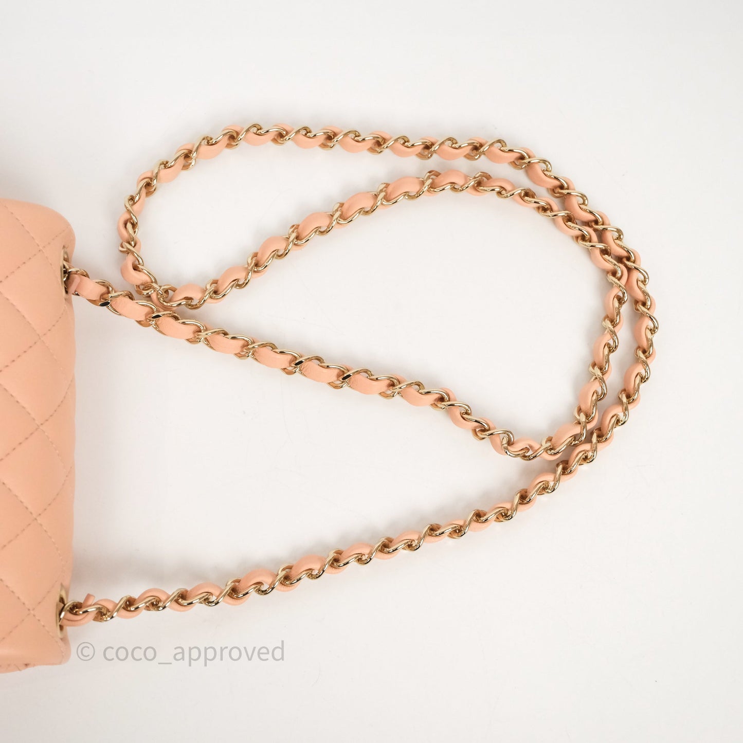 Chanel Mini Square Flap Quilted Orange Clair Lambskin Gold Hardware