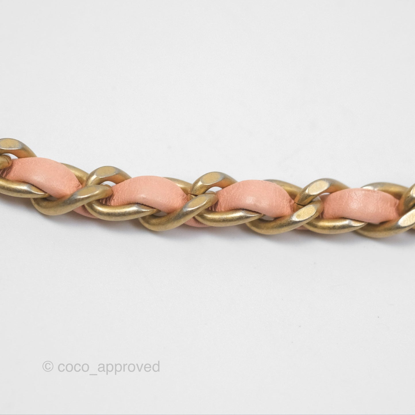 Chanel Pearl Crush Mini Square Quilted Peach Beige Lambskin Aged Gold Hardware
