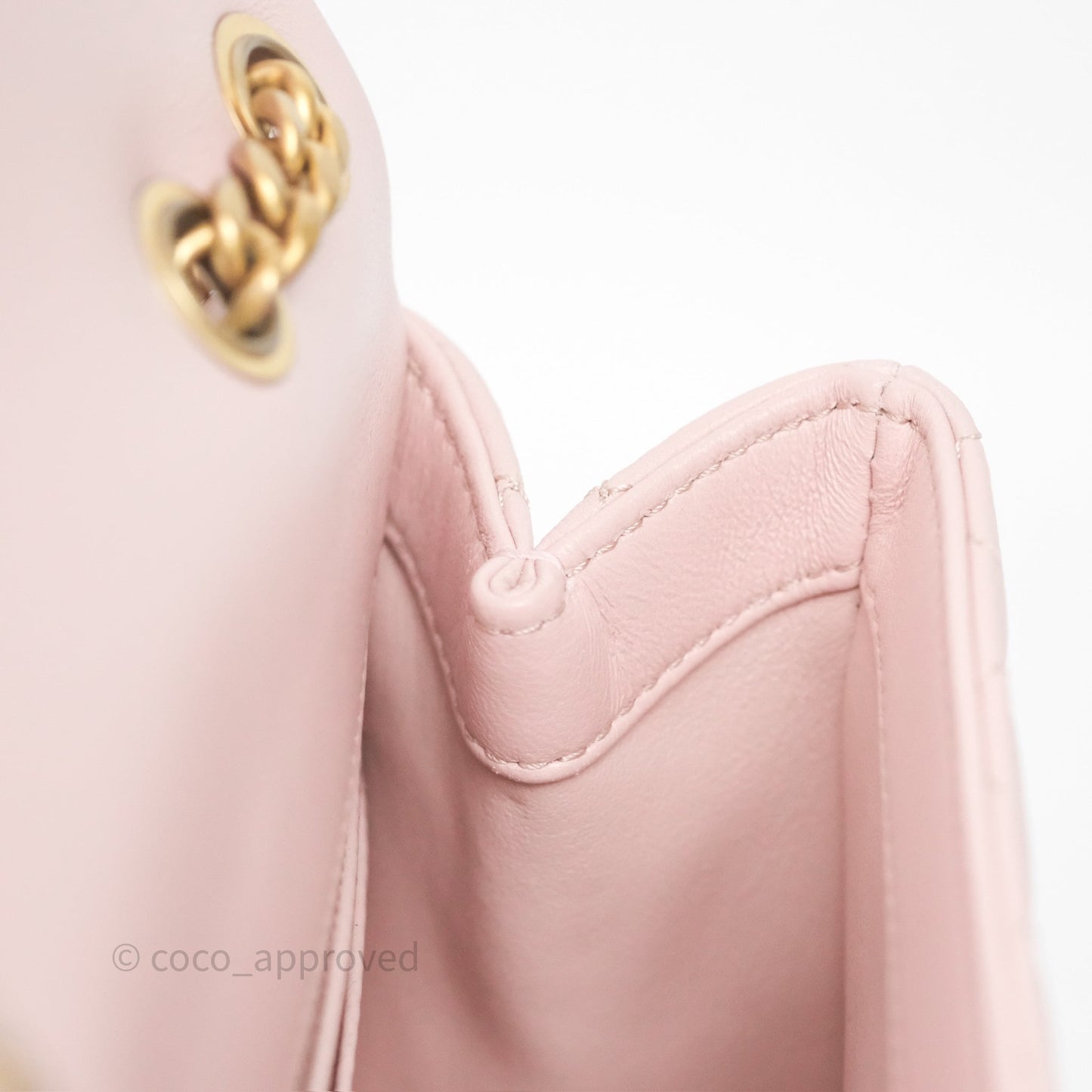 Chanel Quilted Mini Square Flap with Camellia Adjustable Chain Pink Clair Lambskin