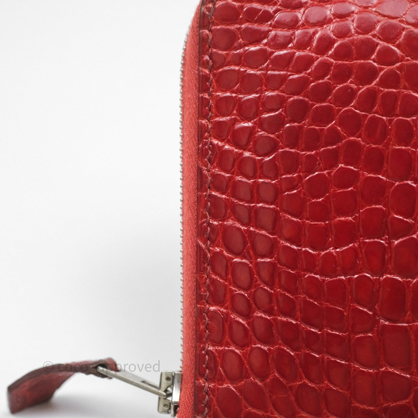 Hermès Azap Wallet Red Alligator Palladium Hardware