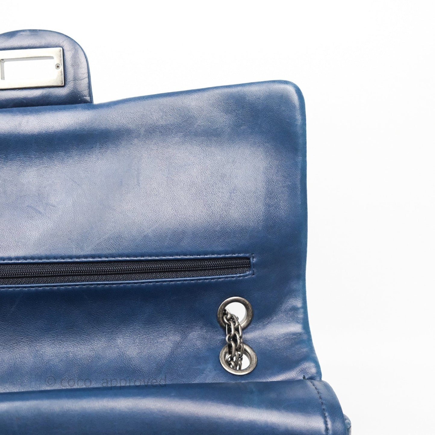 Chanel Reissue 227 Quilted Navy Lambskin Ruthenium Hardware