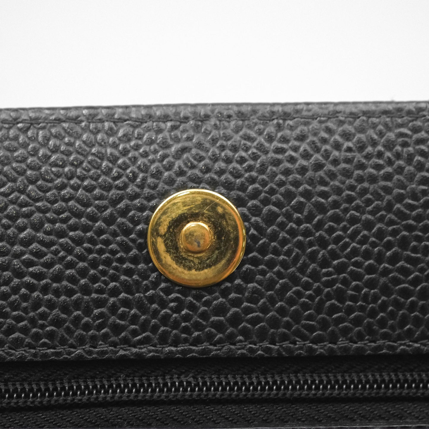 Chanel Classic Quilted Wallet On Chain WOC Black Caviar Gold Hardware