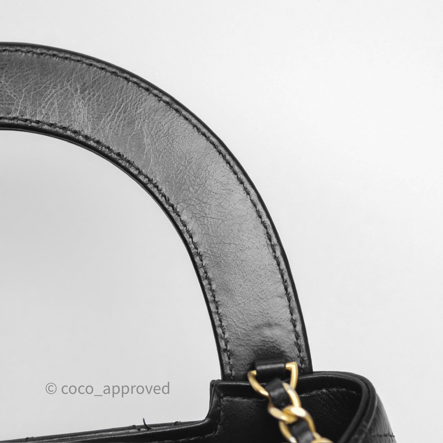 Chanel Kelly Bag Quilted Black Shiny Crumpled Calfskin Aged Gold Hardware