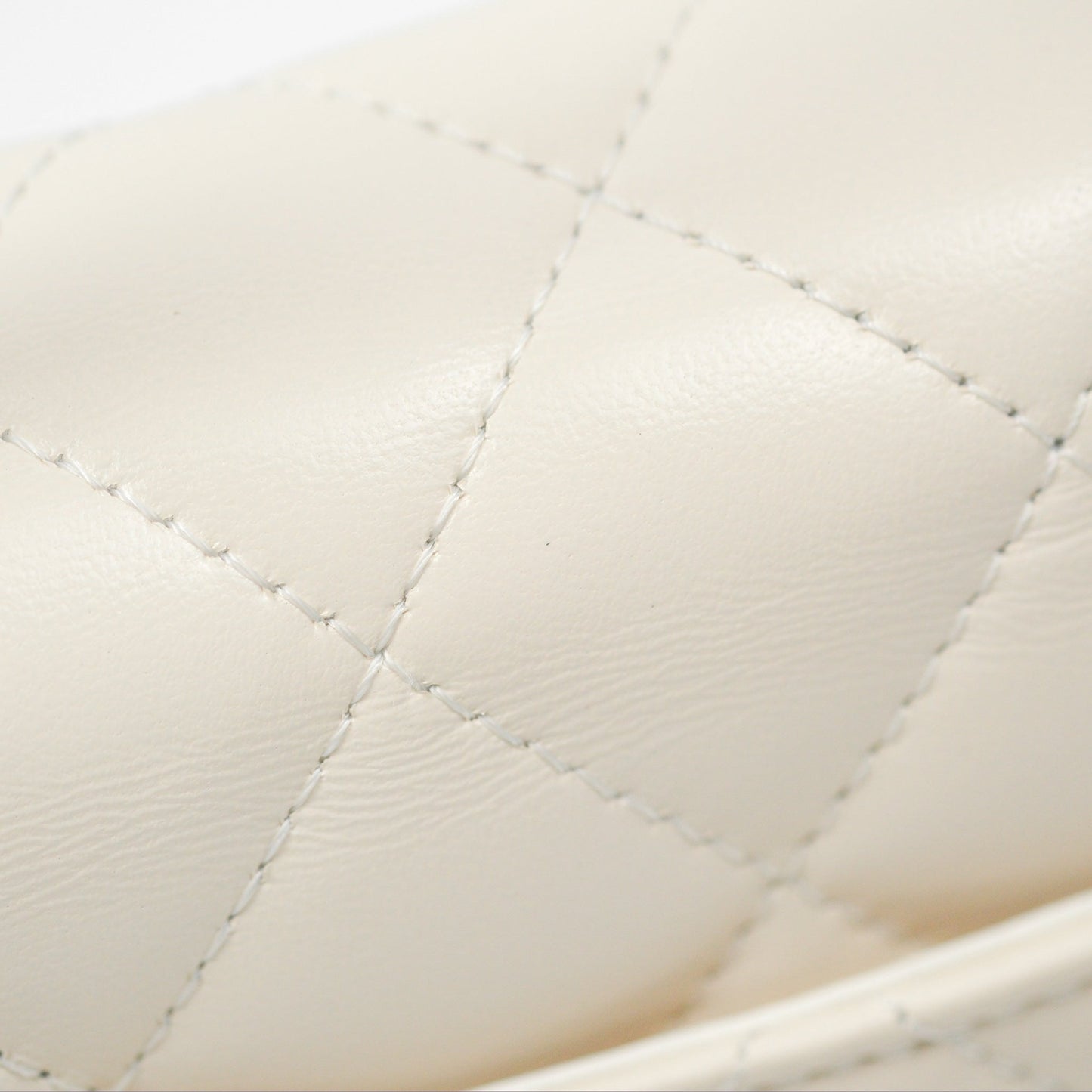 Chanel Top Handle White Lambskin Gold Hardware