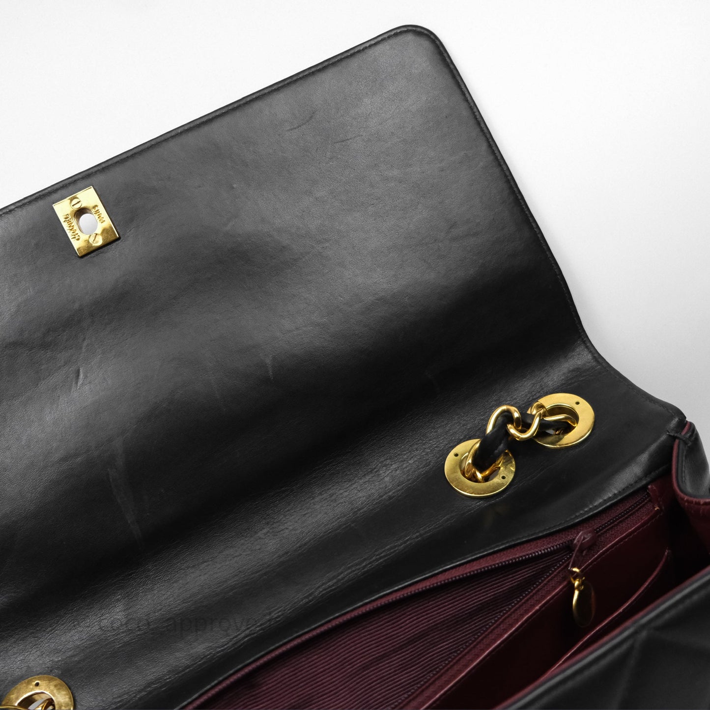 Chanel Vintage Maxi Quilted CC Flap Bag Black Lambskin Gold Hardware