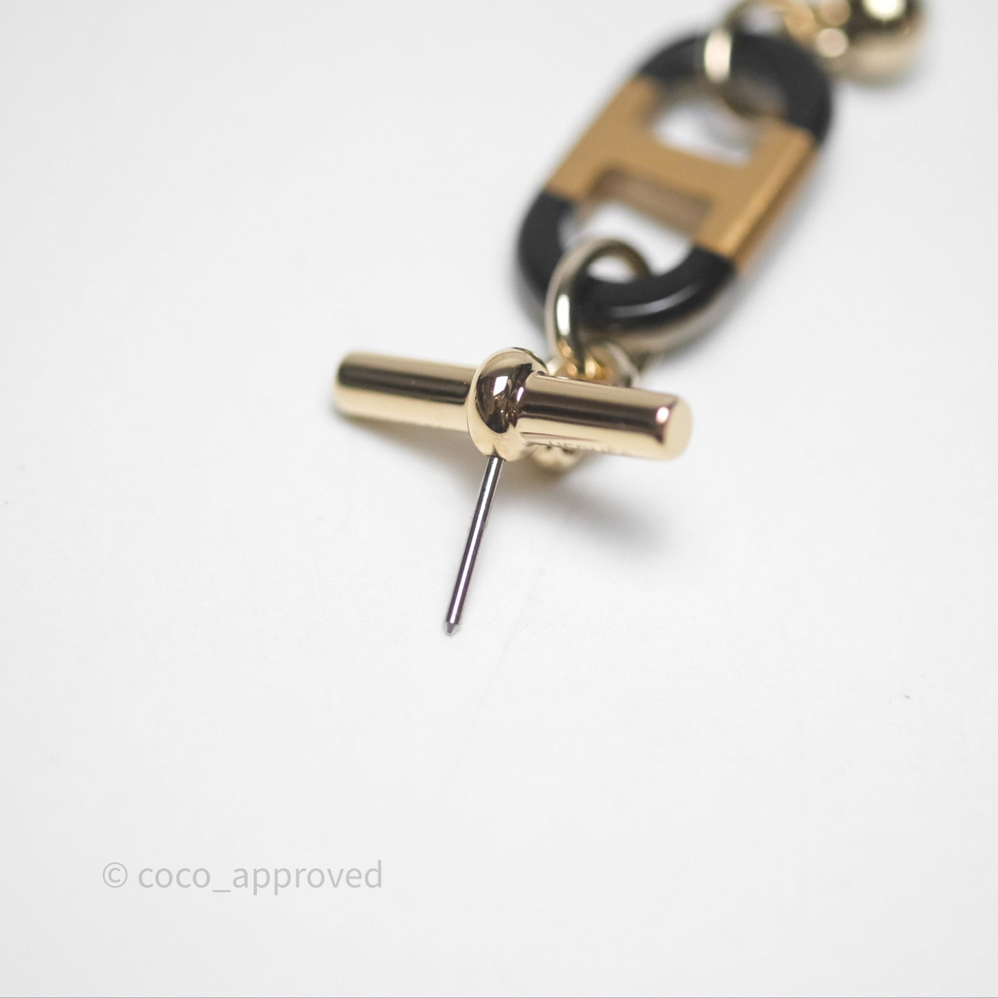 Hermès Sur Mer Earrings Small Model Black/ Gold Tone