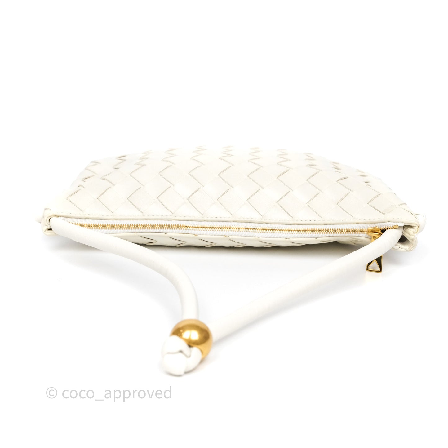 Bottega Veneta Small Turn Pouch Nappa Intrecciato White