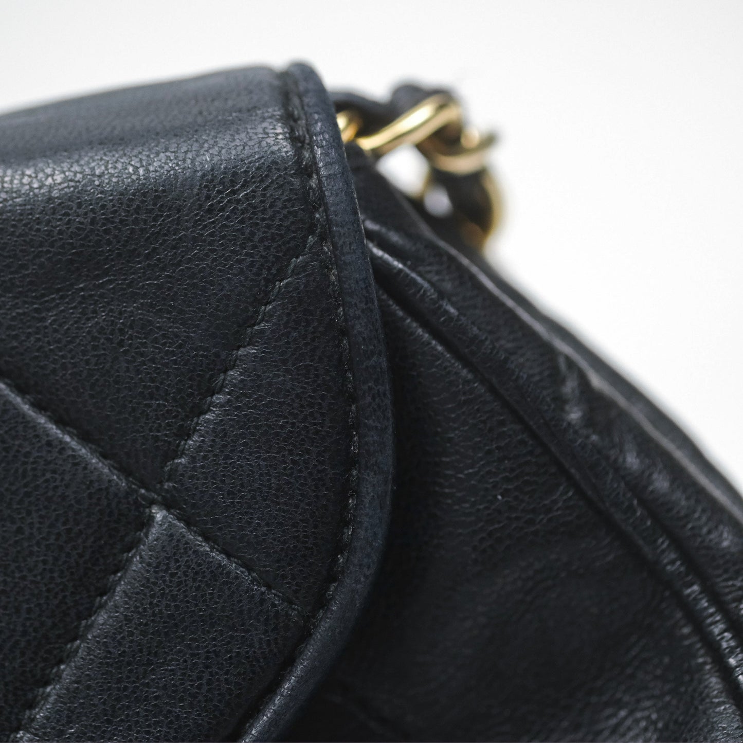 Chanel Vintage Mini Clutch with Chain Black Lambskin Gold Hardware