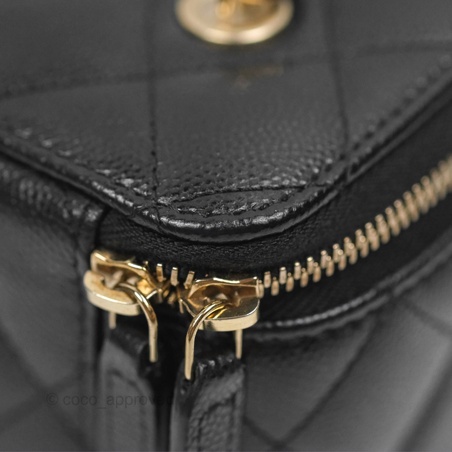 Chanel Vanity Rectangular Black Caviar Gold Hardware